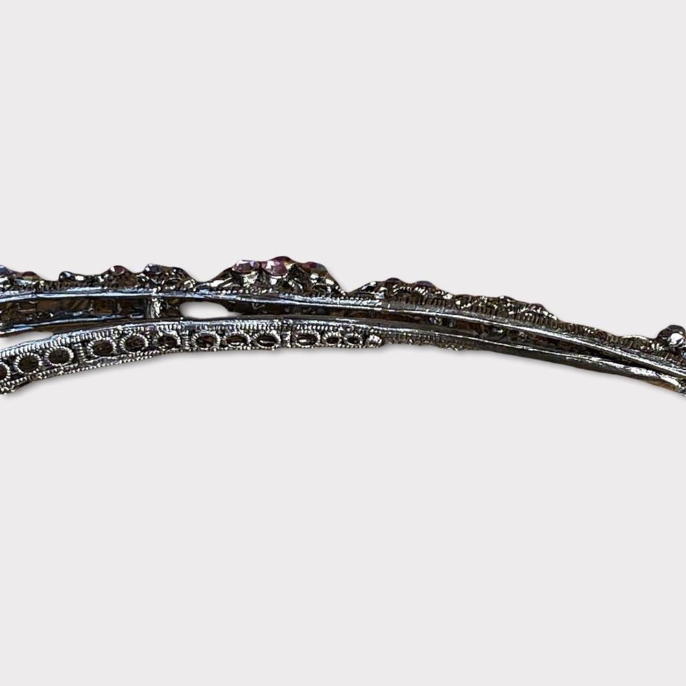 Vintage Swarovski Crystal hair clip w/beautiful silver work - Picture 7 of 13